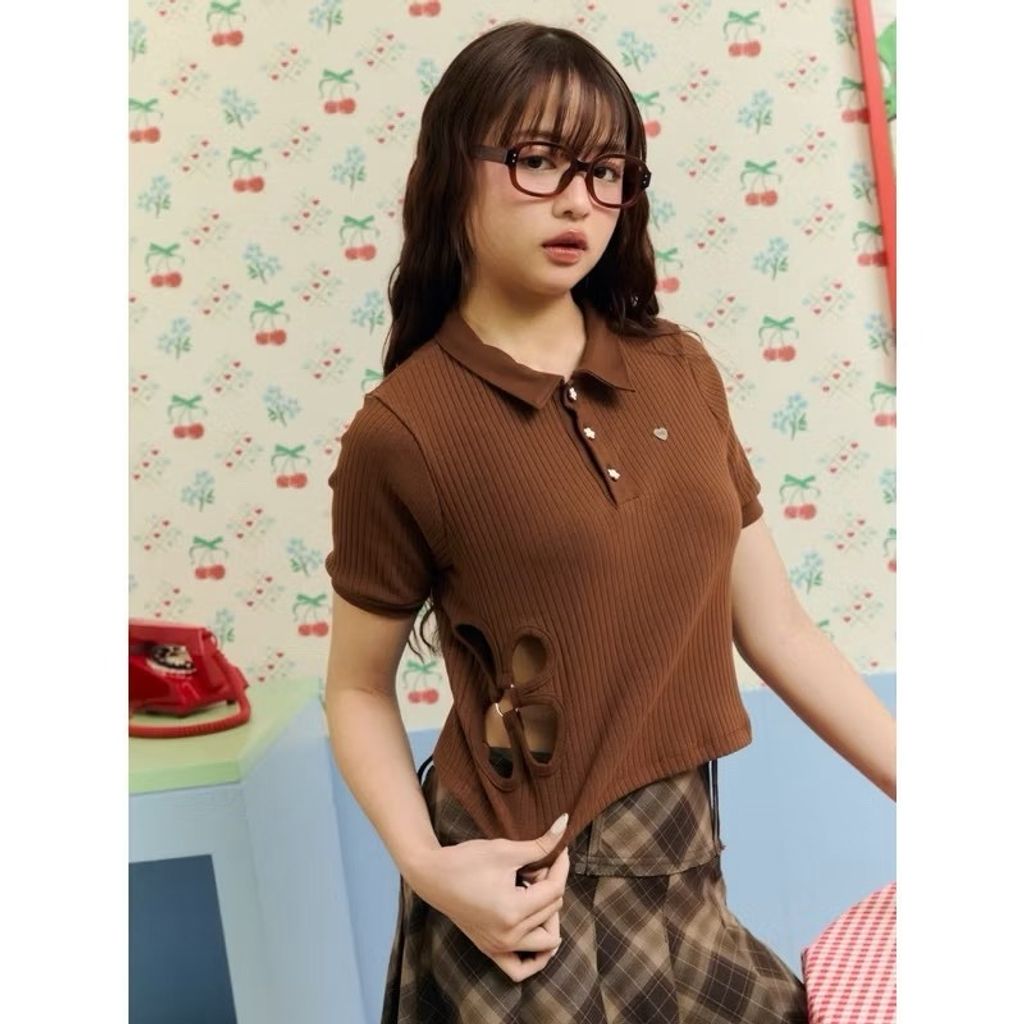 Daisy Top Polo衫 可可色2