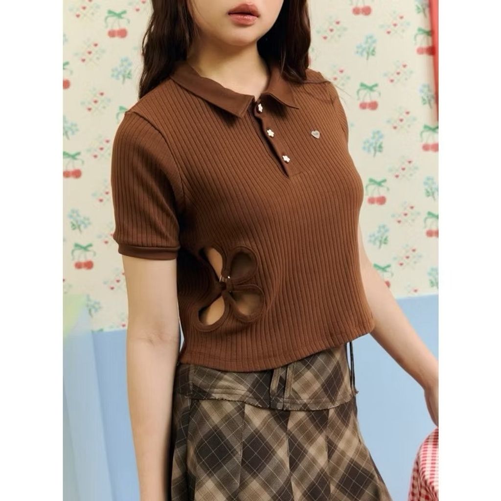 Daisy Top Polo衫 可可色4