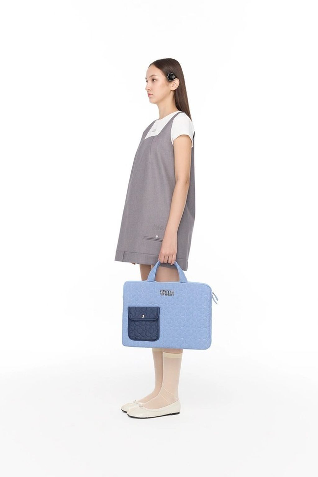 Fluffy Flora Laptop Case 淺藍4