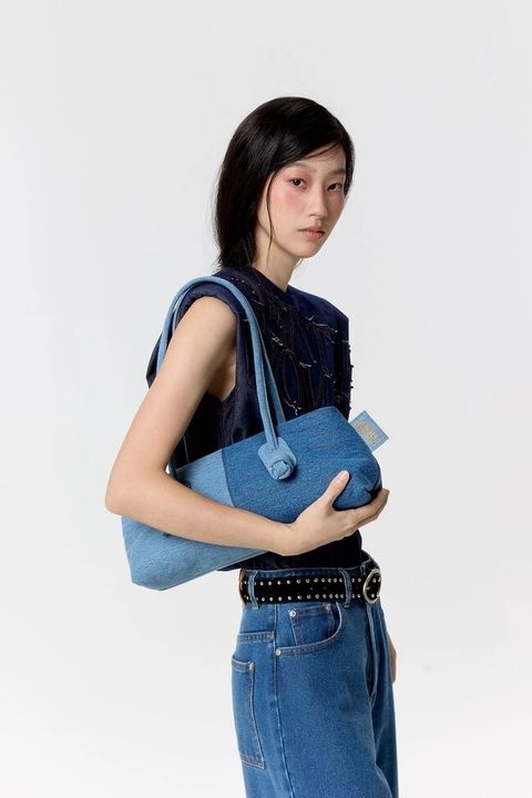 Twotone Denim Shoulder Bag 拼接單寧1