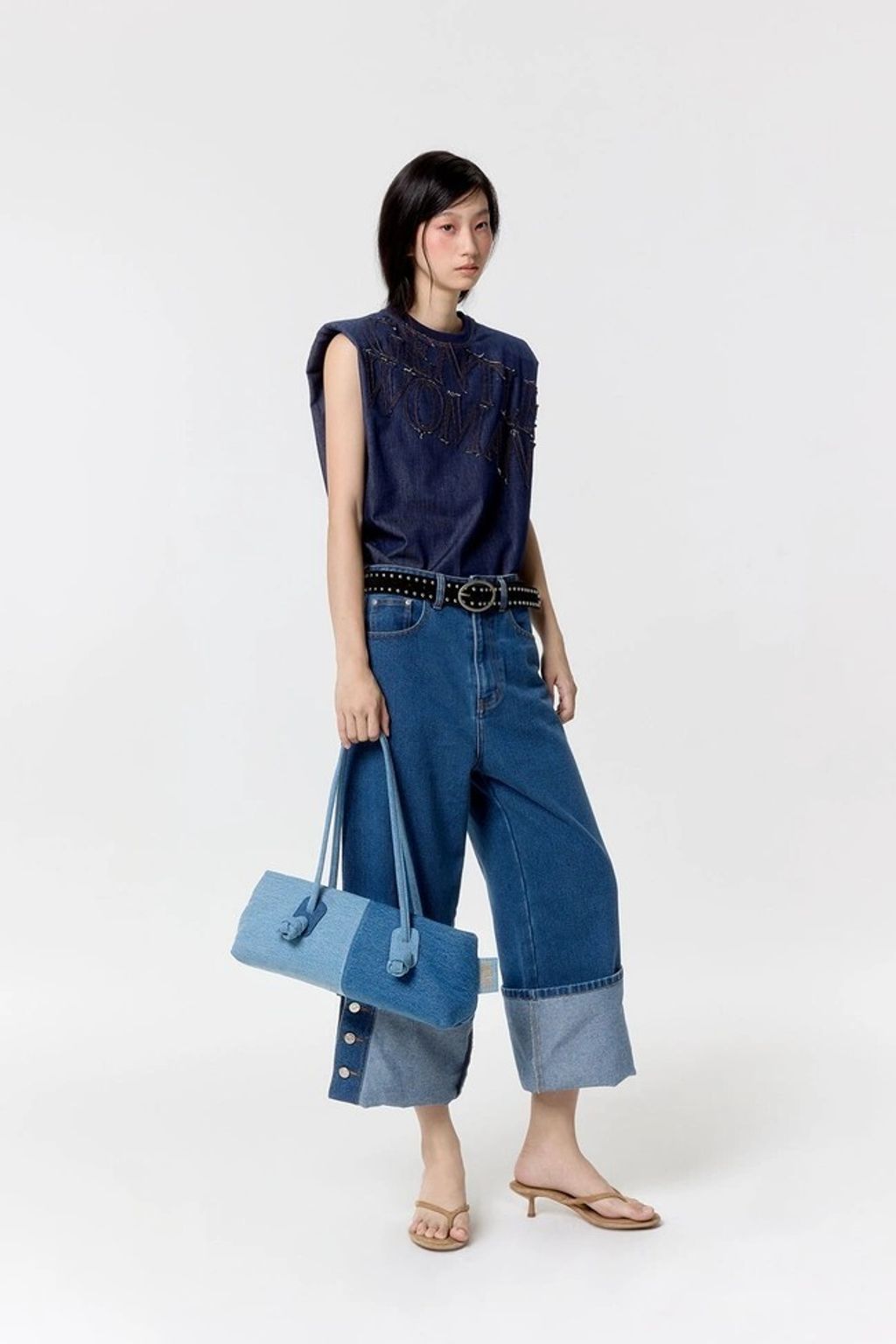 Twotone Denim Shoulder Bag 拼接單寧4