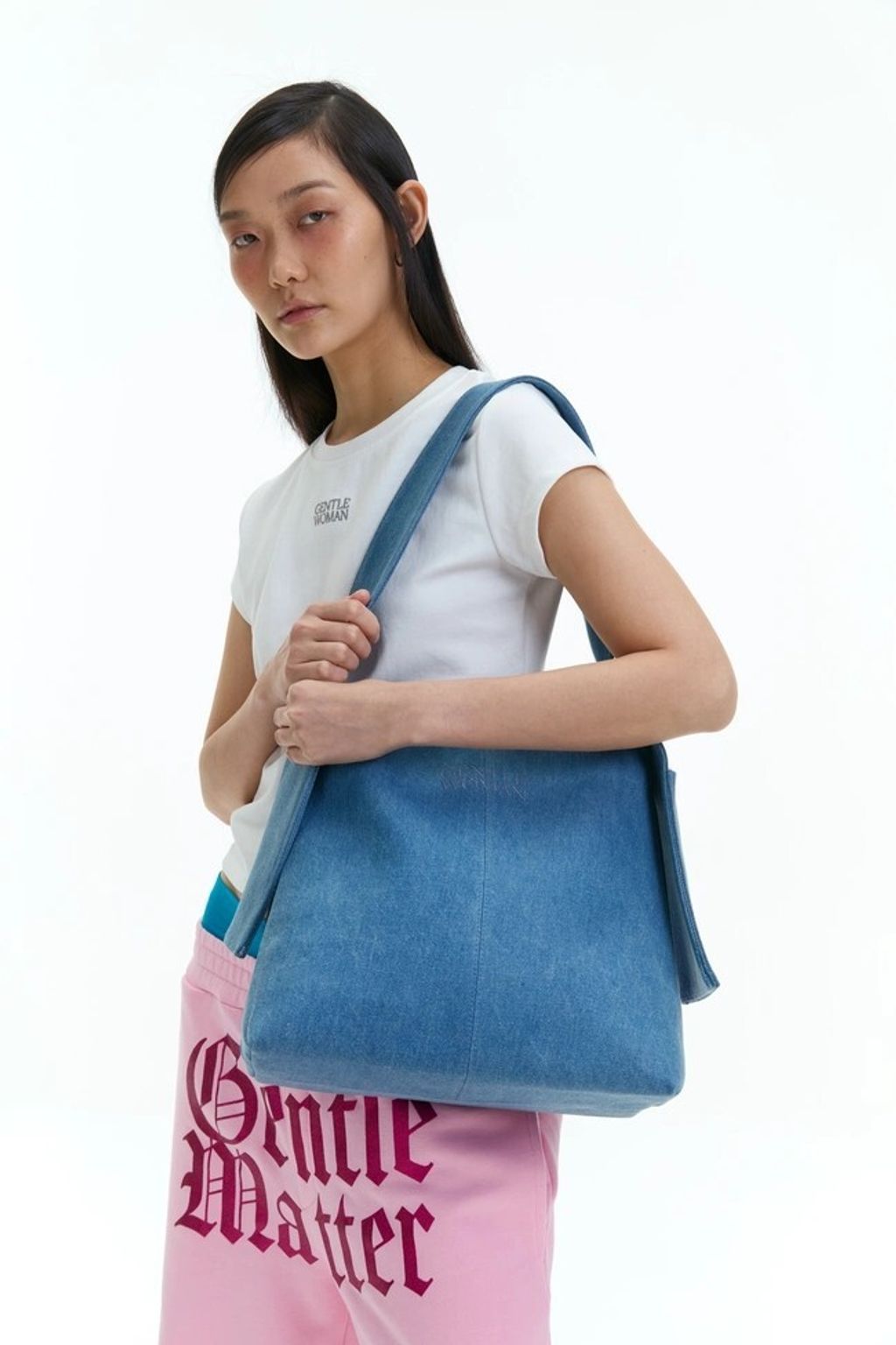 City Bucket Bag 淺藍3