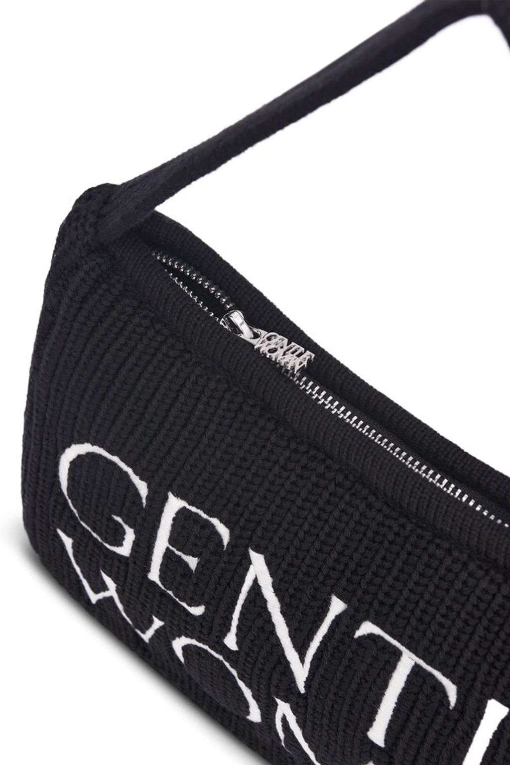 Preppy Knit Shoulder Bag 黑色5