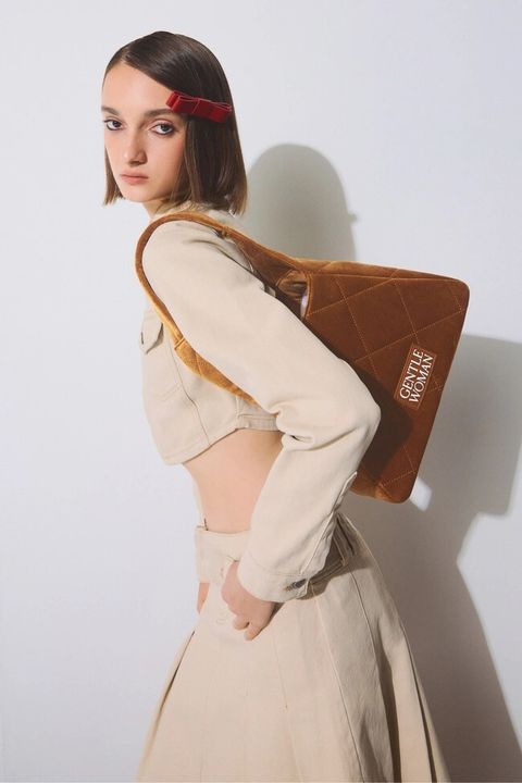 Quilt Hobo Bag 棕色1