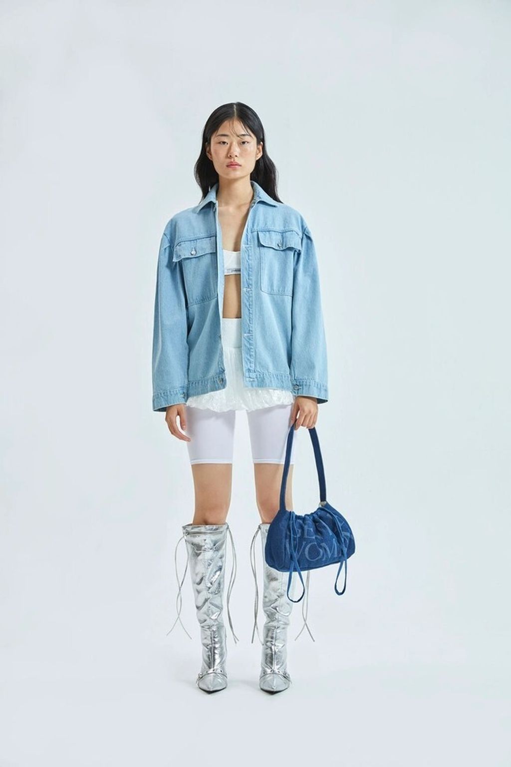 Denim Dumpling Bag 深藍4