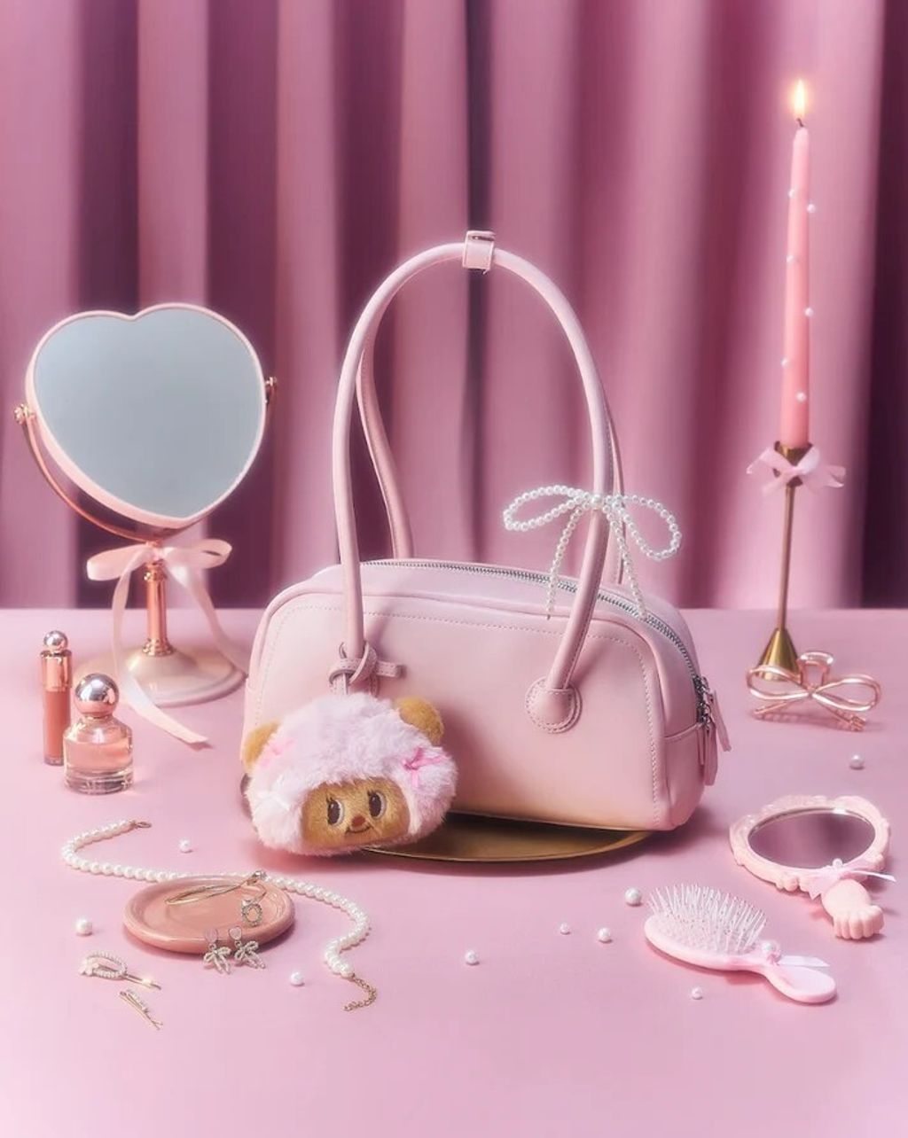 Pink-Haired Princess coin Purse Bag Charm2