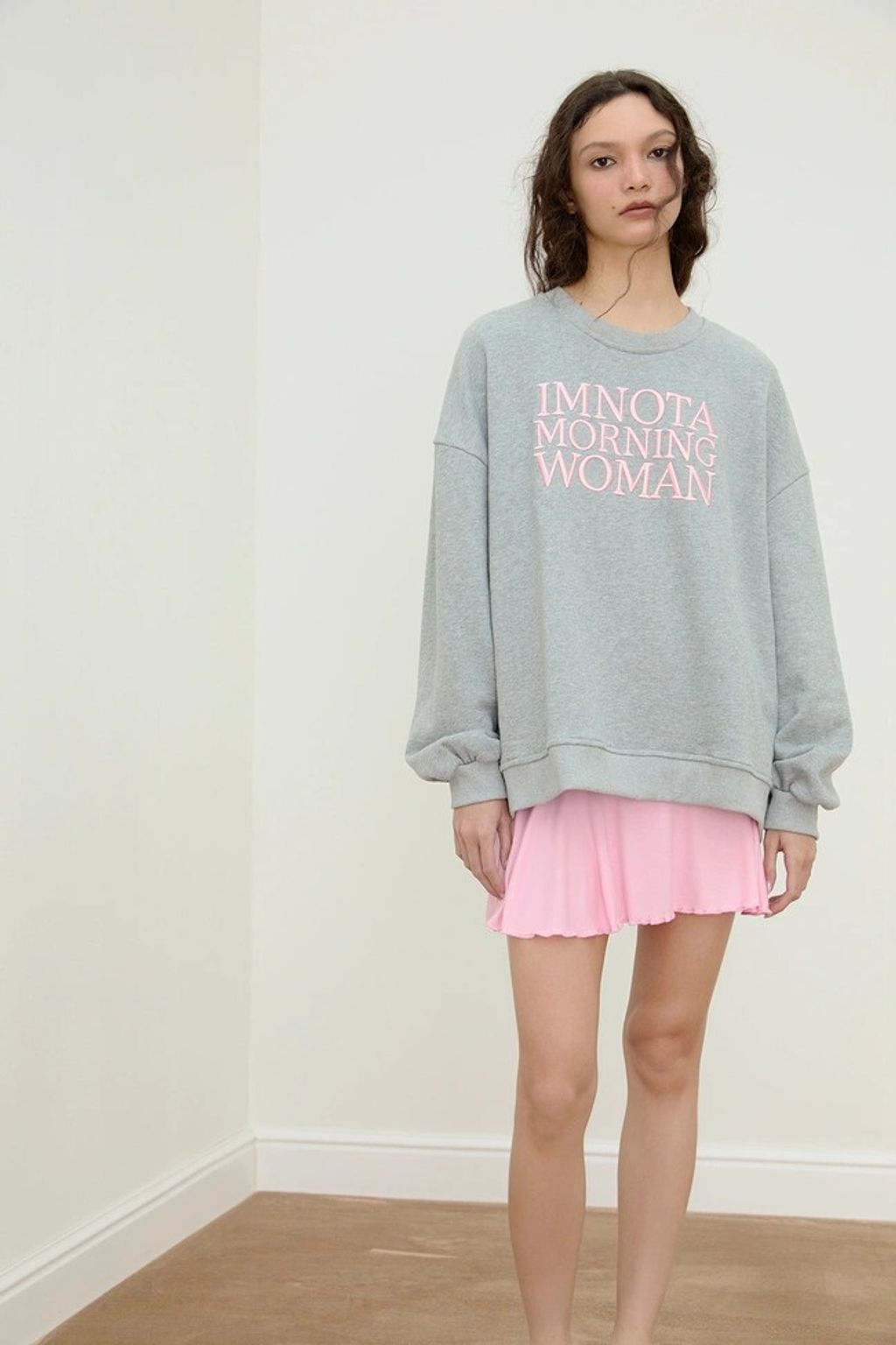 NOT TODAY MORNING SWEATER 大學T 灰1