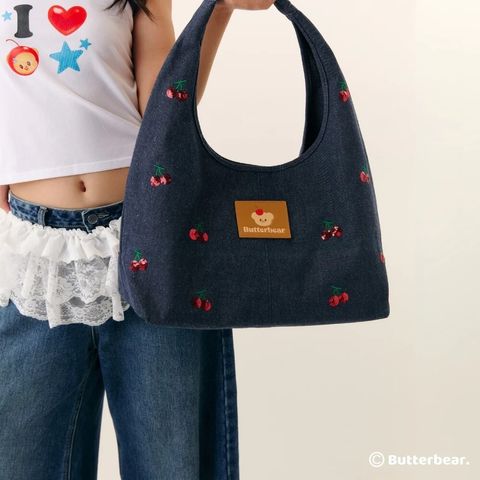 denim cherry shoulder bag 4