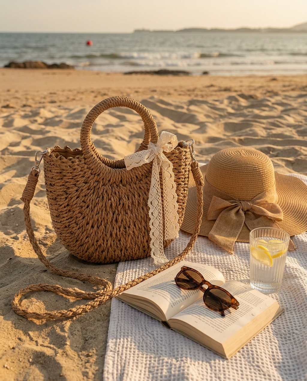 Place_the_brown_woven_basket_bag_on_sandy_beach_sc-1780359332725