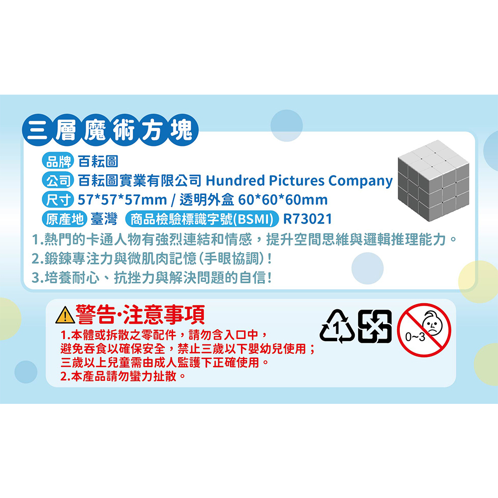 三層魔術方塊-產品功能圖