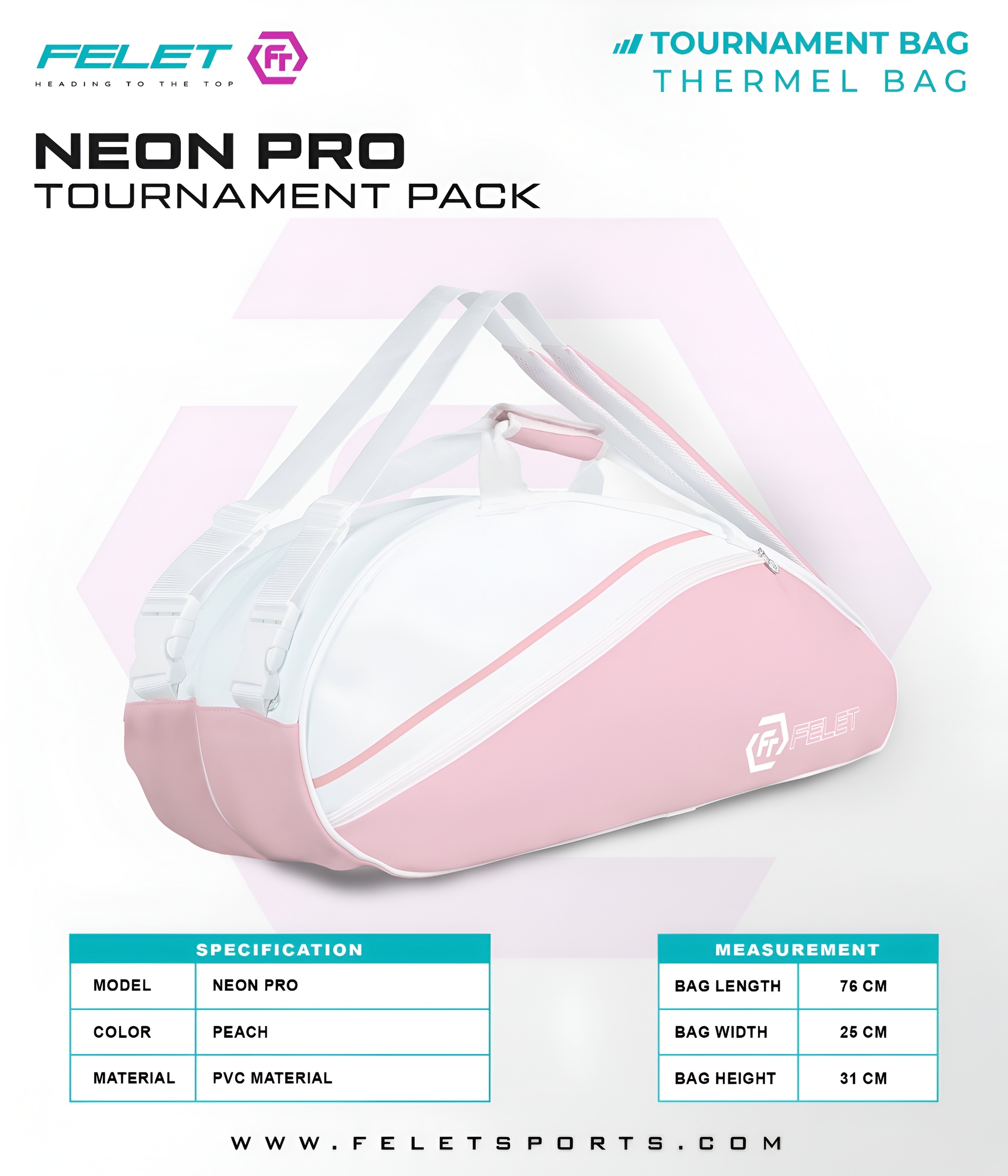felet neon bag pink peach