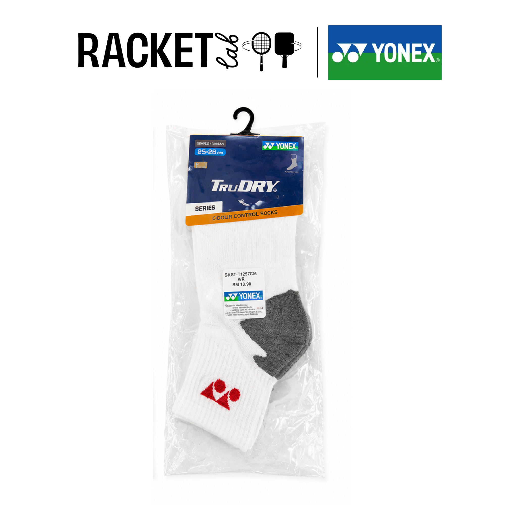 yonex socks mid cut white red