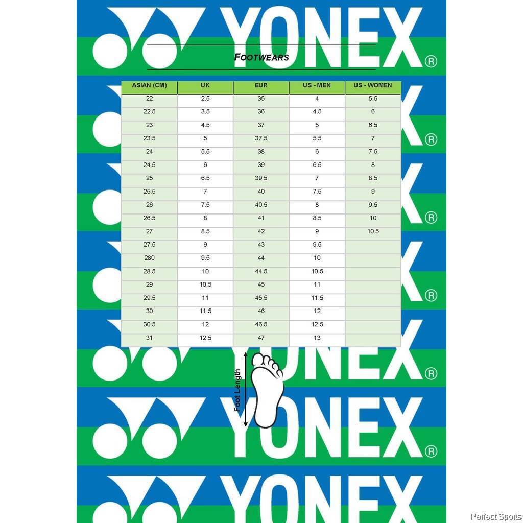 yonex shoe size chart