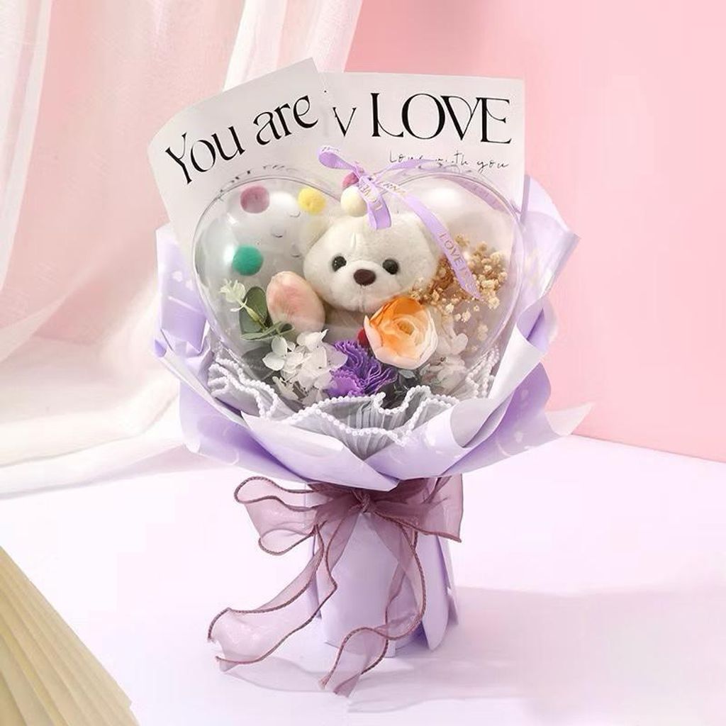 Bouquet C Bear- Purple