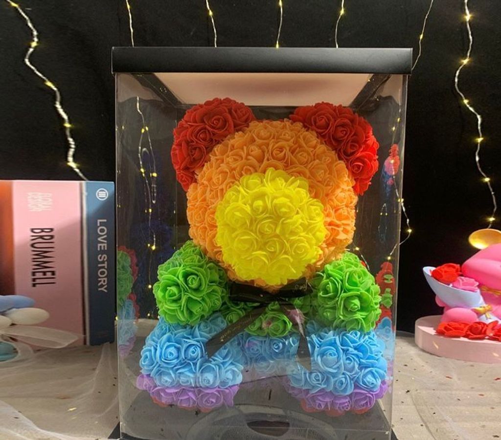 Rose Bear- Rainbow