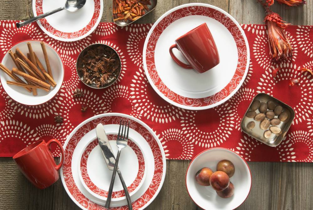 Dinner Set Corelle Red Plates Corelle 16-Piece Dinnerware Set Ruby
