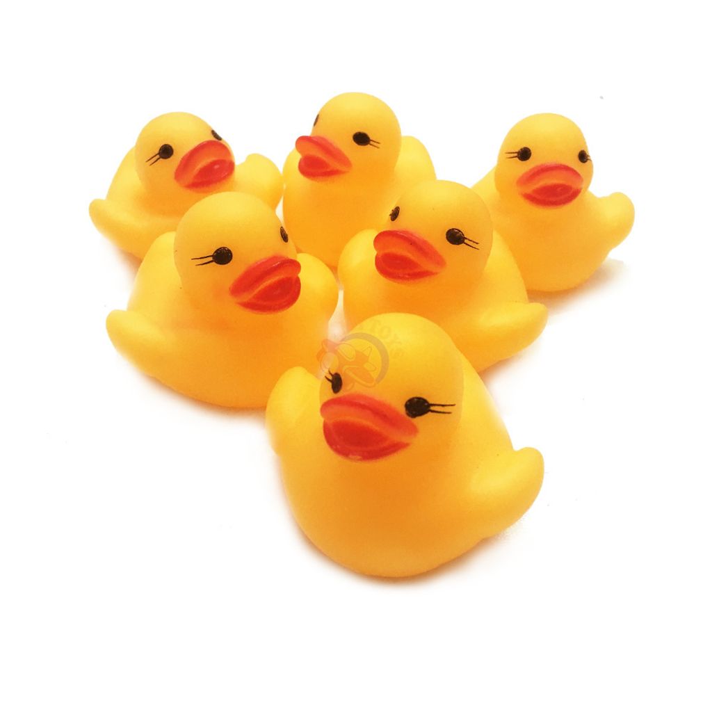 MYTOYS 6pcs Yellow Rubber Ducky Family Ducklings Squeaky Toys