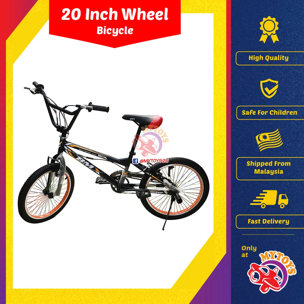 Mytoys 20 Freestyle Bmx Bicycle With Height Adjustable Seat And Brake Steel Frame For Kids Youth Basikal Remaja Mytoys2u Best Online Retail Toy Store Affordable Wholesale Toys Malaysia