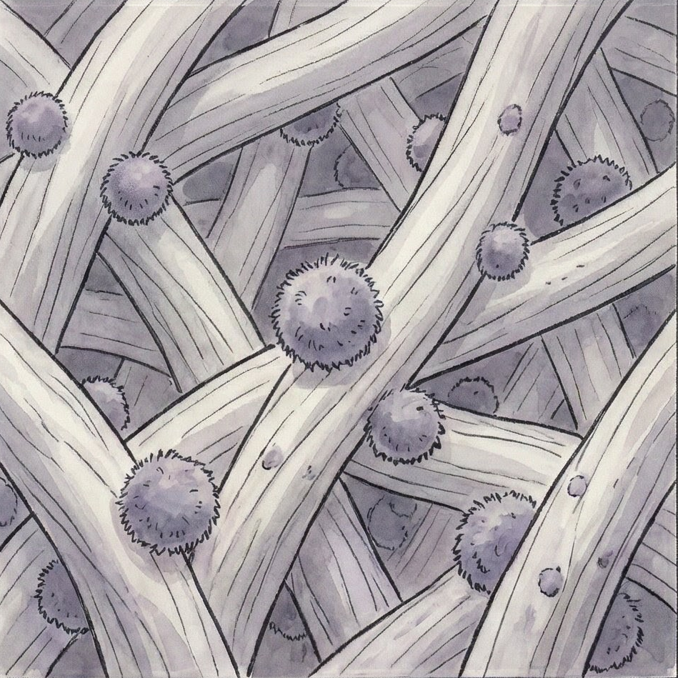 顯微鏡下的尼古丁分子深入織品纖維孔隙形成三手菸致癌源