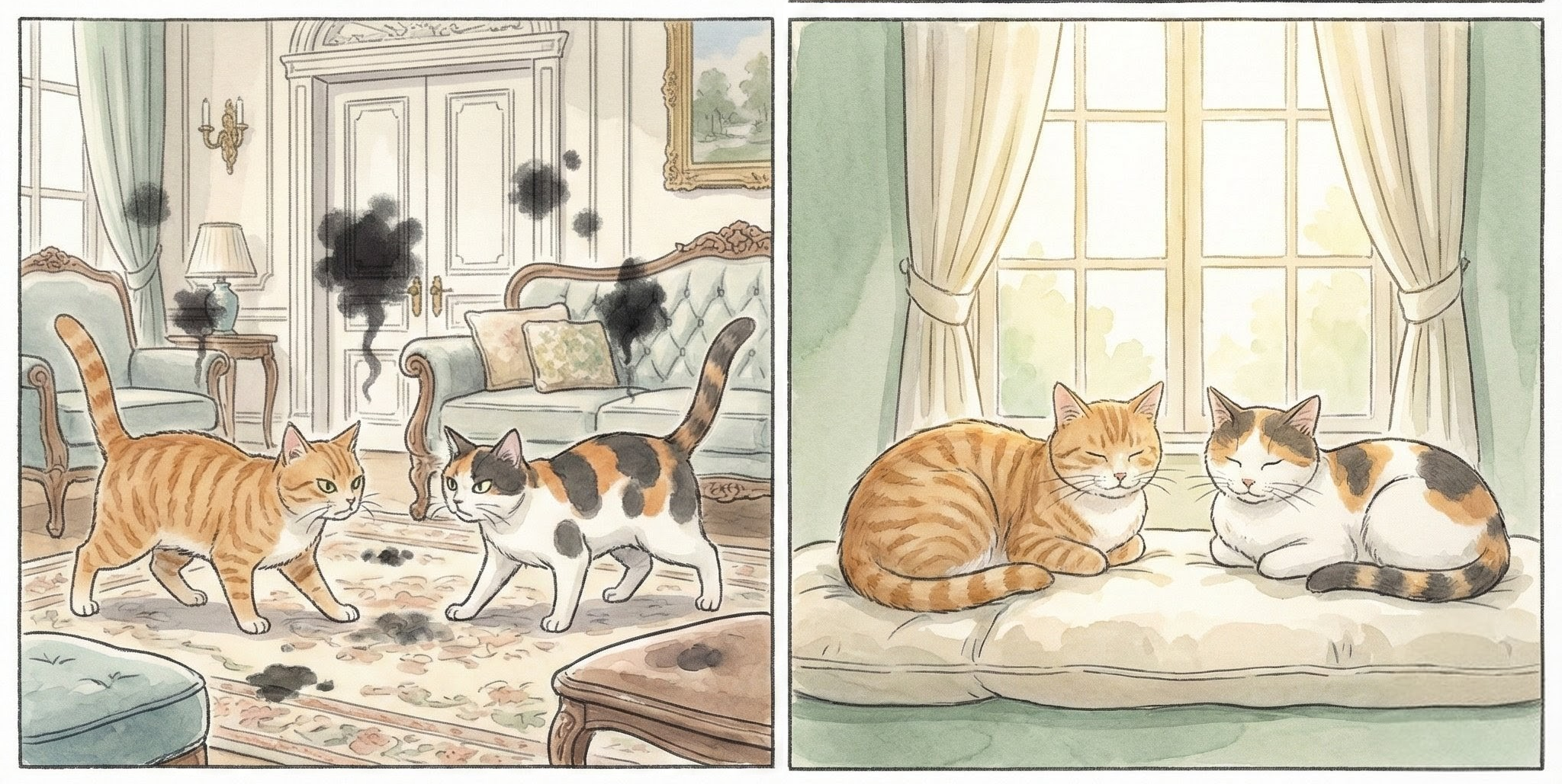 多貓家庭衝突怎麼辦？貓咪哈氣打架的救星：專業氣味管理與寵物除臭指南