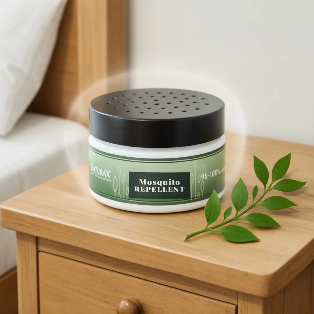 NaturaX-green-gel-jar-on-wooden-nightstand-natural-mosquito-prevention-lifestyle
