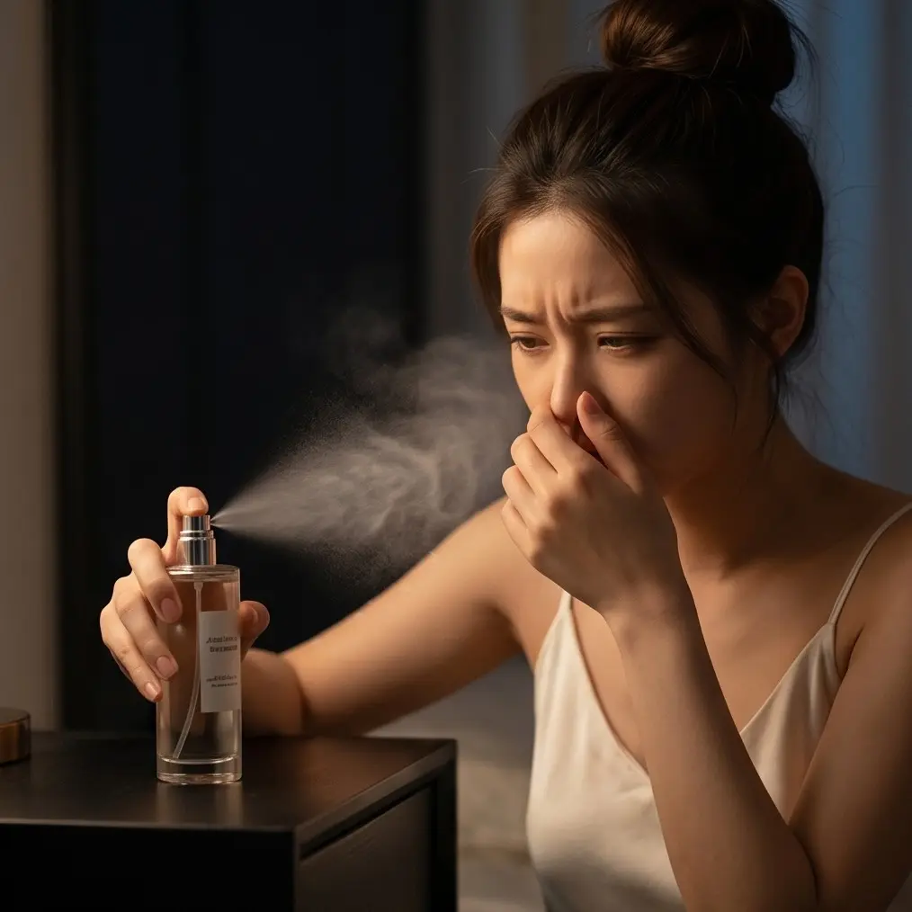市售枕頭噴霧比較中常見高濃度酒精對嗅覺黏膜引起的刺激不適