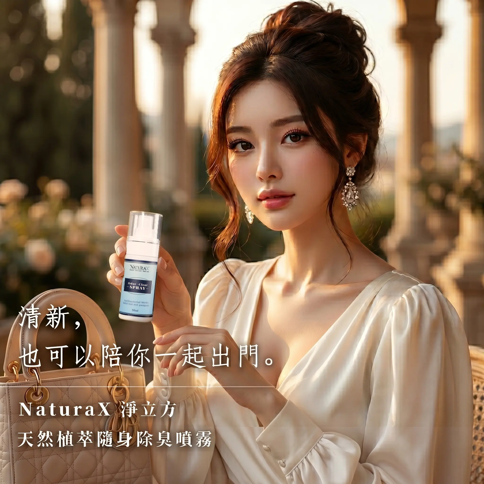 NaturaX 隨身除臭抑菌噴劑於車內、出國旅行、辦公與公共場合等隨行情境使用