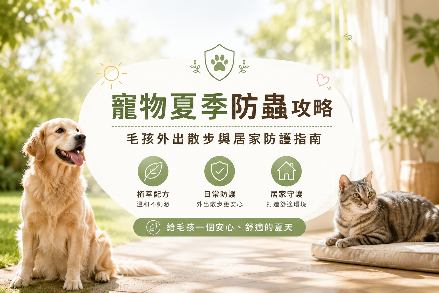 夏天毛孩防蟲怎麼做？5個寵物夏季防護重點一次看懂