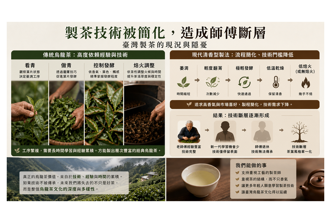 製茶技術被簡化，造成師傅斷層