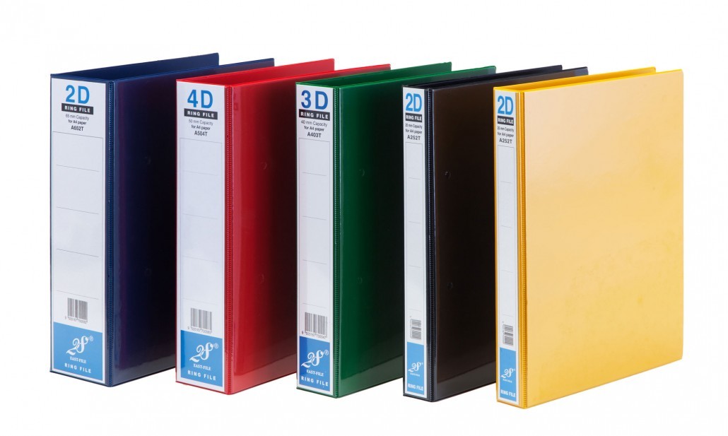 A4 PVC RING FILE WITH FRONT AND BACK COVER INSERT JJ STATIONERY