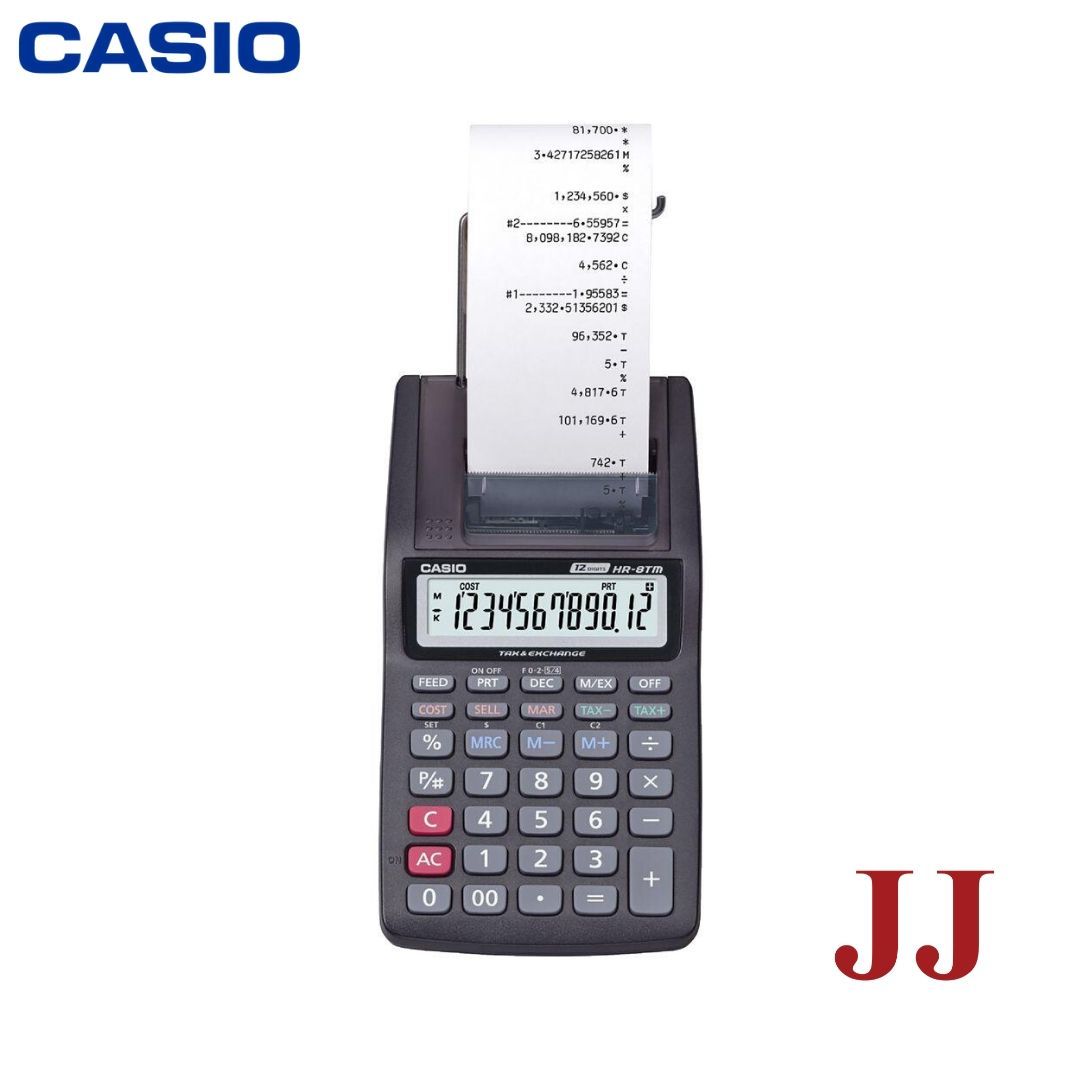Casio HR-8TM Mini Compact Handheld 12 Digits Printing Calculator – JJ  STATIONERY & SPORT EQUIPMENTS