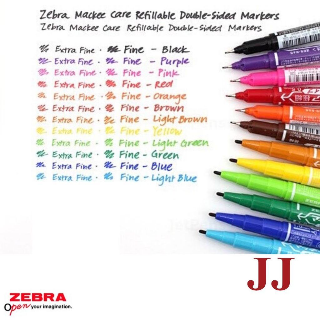 Zebra Mckee Double-Sided Extra Fine Permanent Refillable Marker / Pack — A  Lot Mall