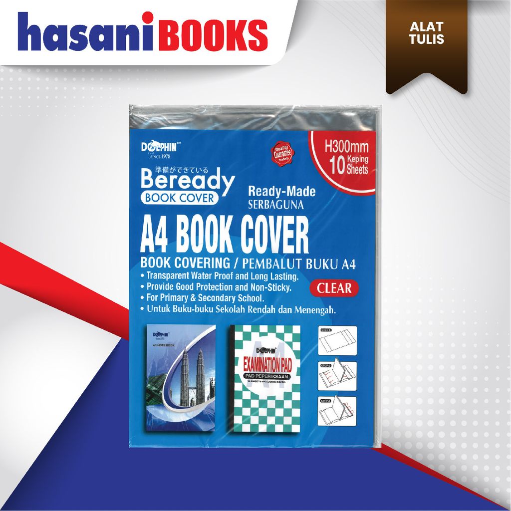 PEMBALUT BUKU A4 BOOK DOLPHIN BIRU-01
