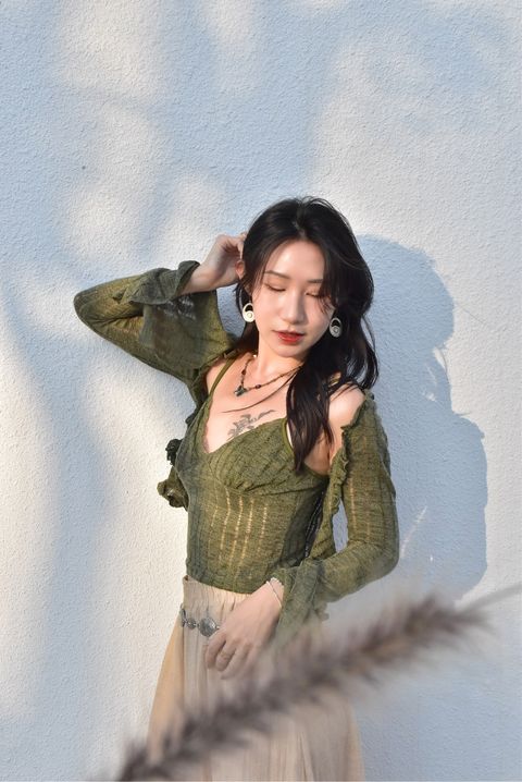 6201針織鏤空外套｜森林綠-4