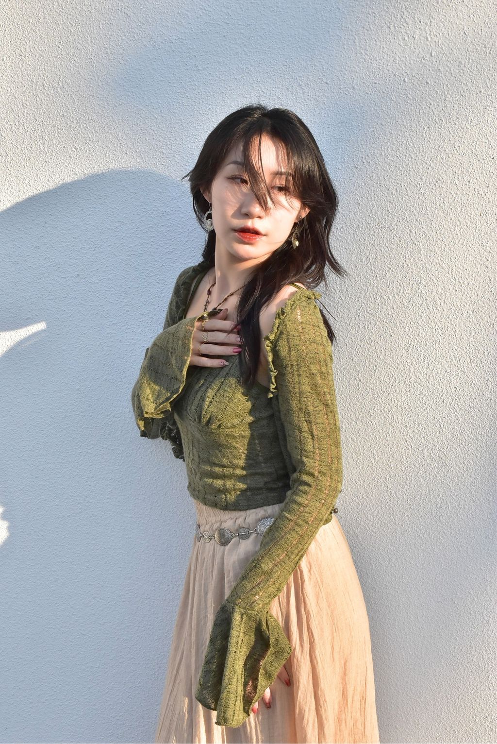 6201針織鏤空外套｜森林綠-5