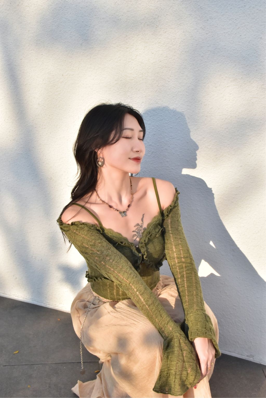 6201針織鏤空外套｜森林綠-6