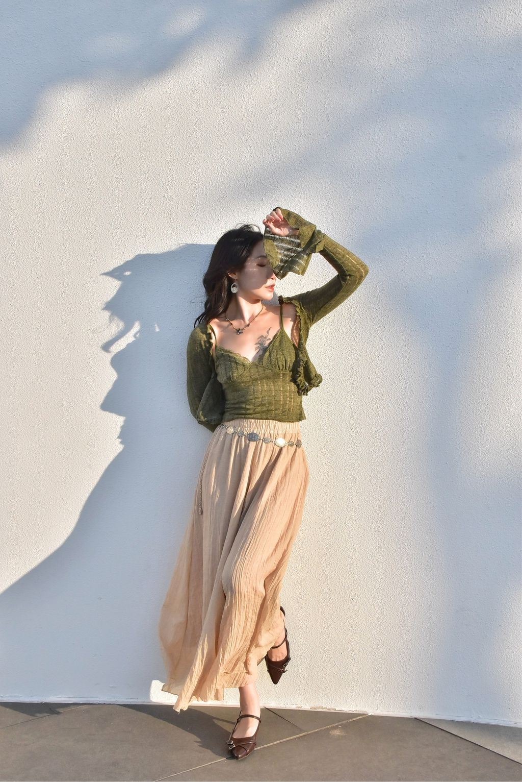 6202針織鏤空套裝｜森林綠-5