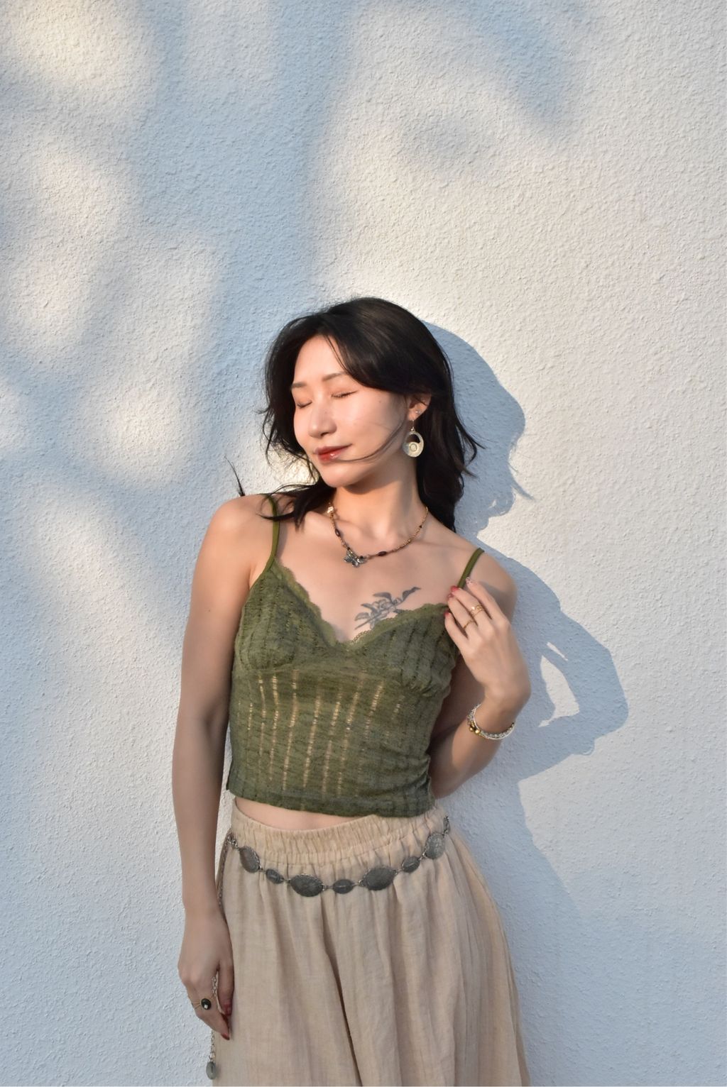 6202針織鏤空吊帶｜森林綠-4