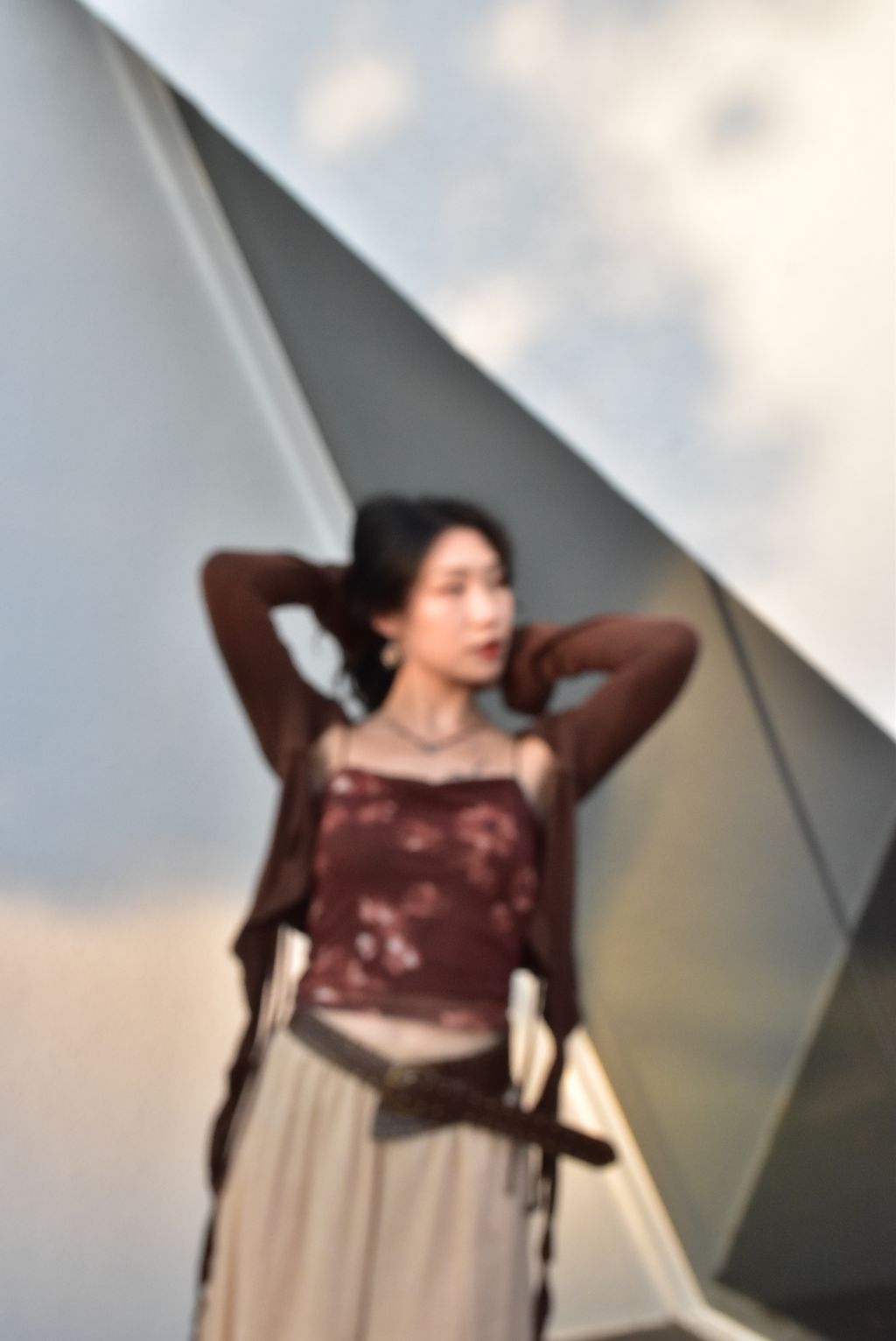 6204花卉印花網紗吊帶-8