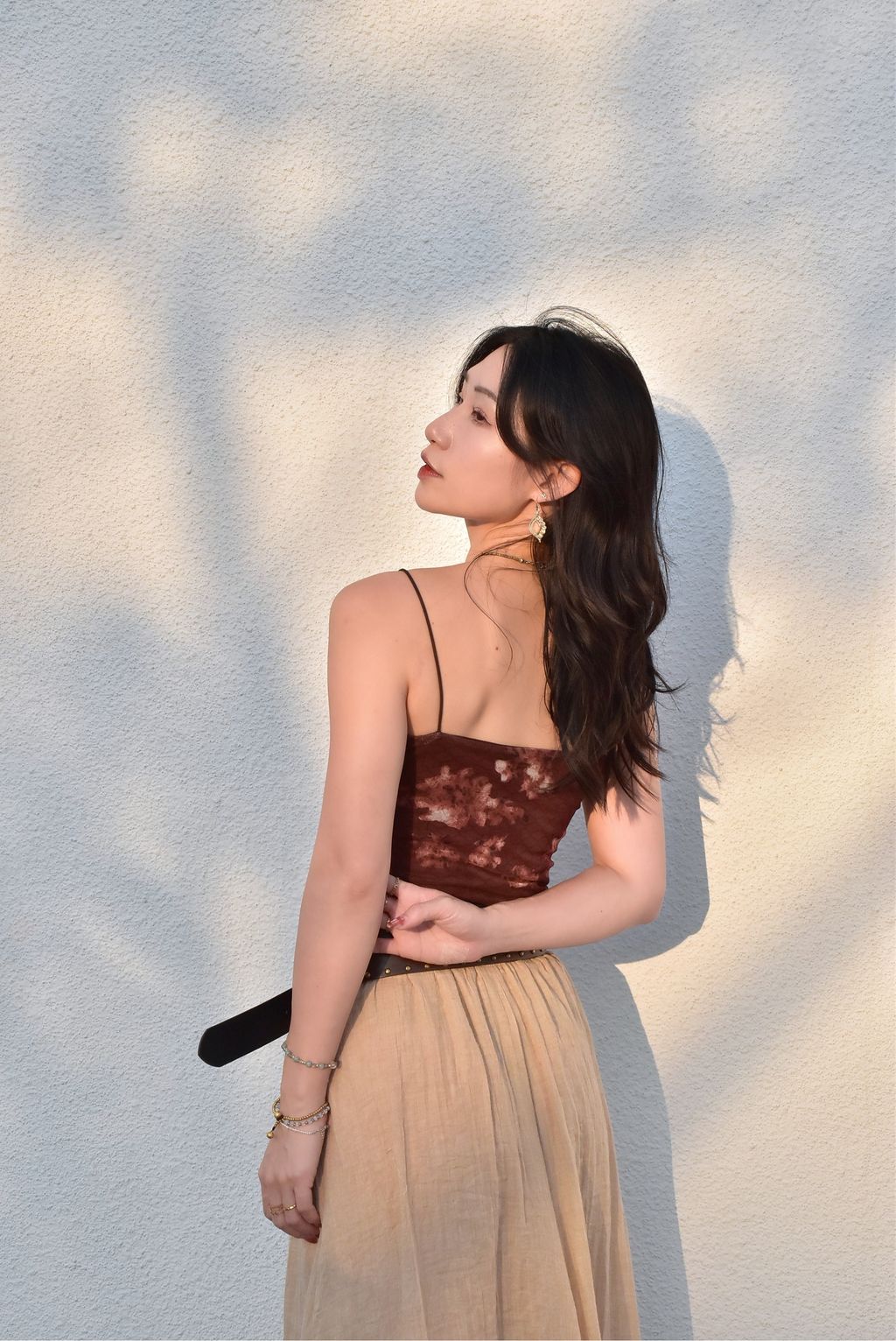 6204花卉印花網紗吊帶-2