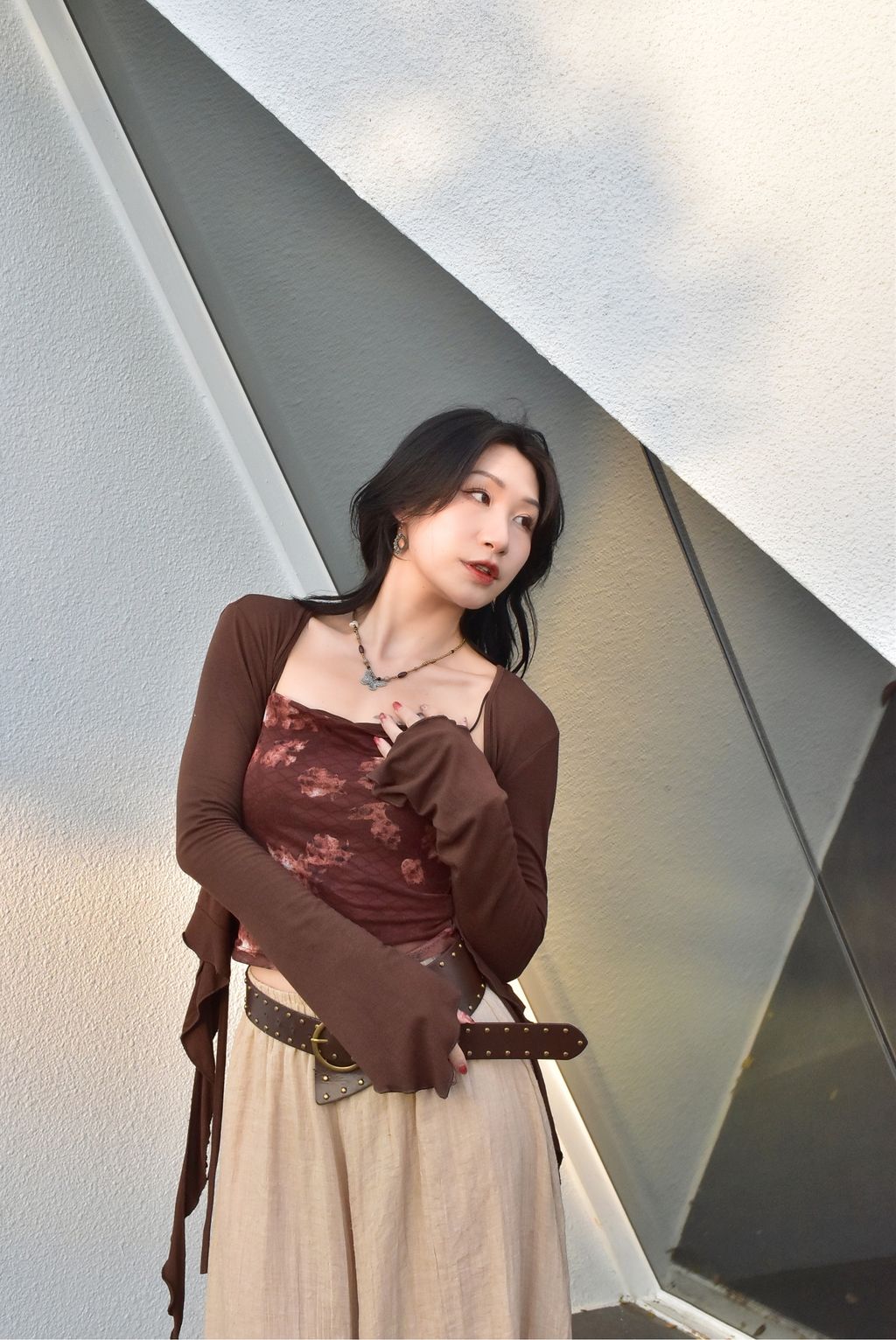 6204花卉印花網紗吊帶-6