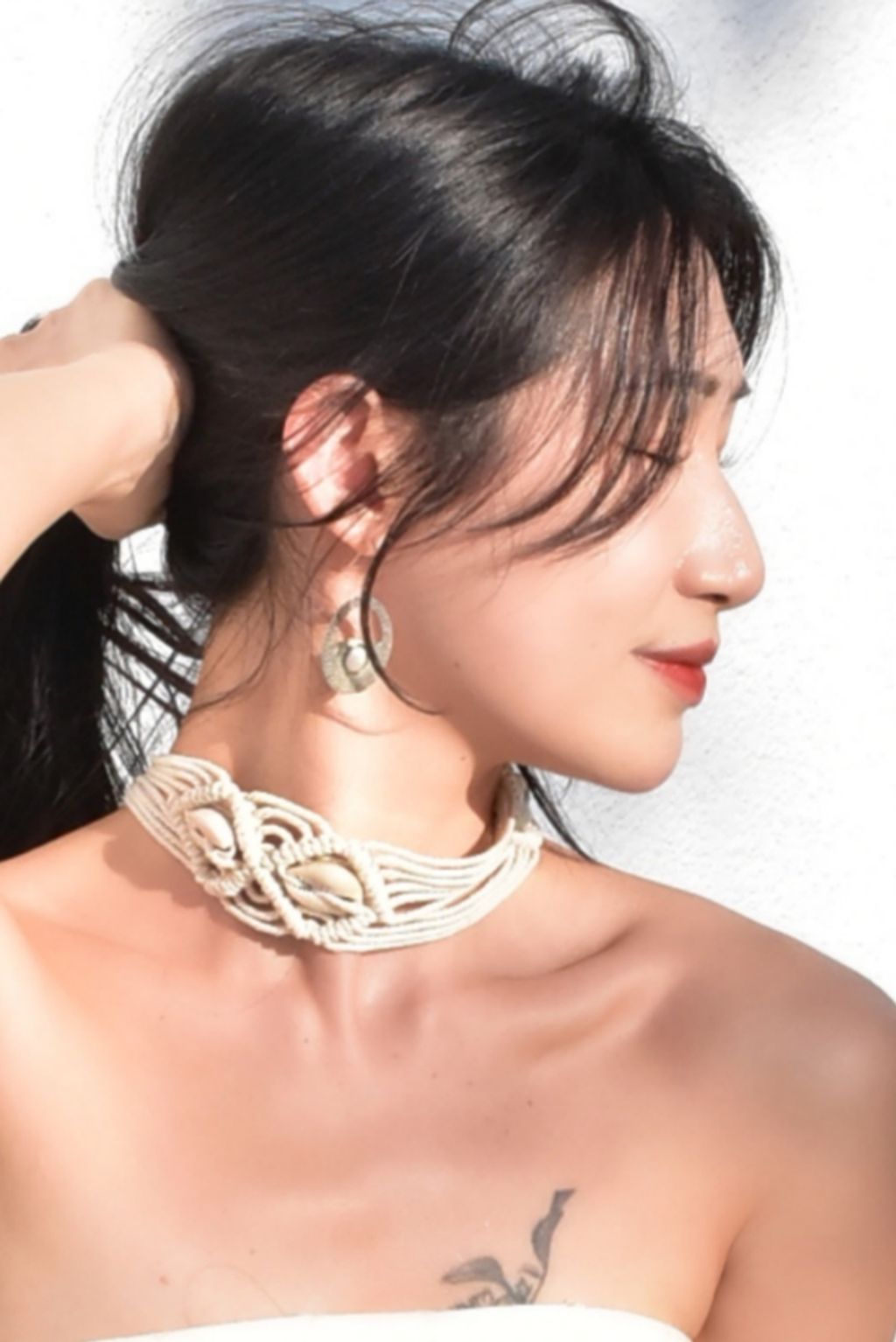 6309貝殼綁帶腰飾｜雪花白-2