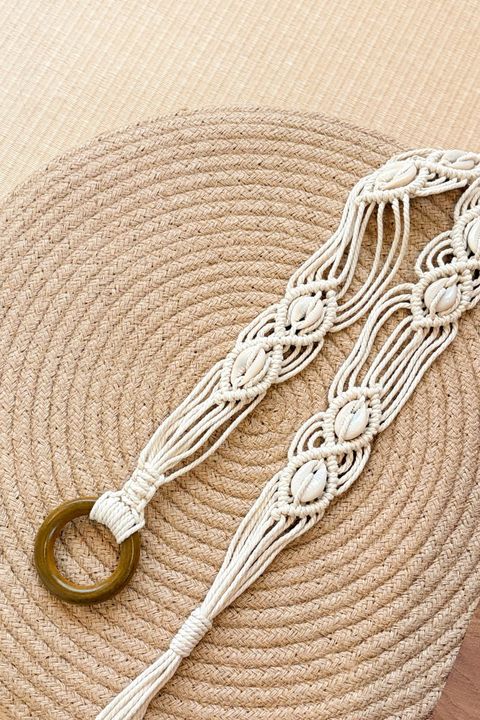 6309貝殼綁帶腰飾｜雪花白-1