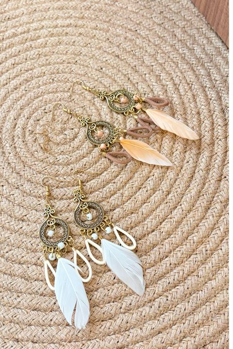 6307 6308羽毛垂墜耳飾