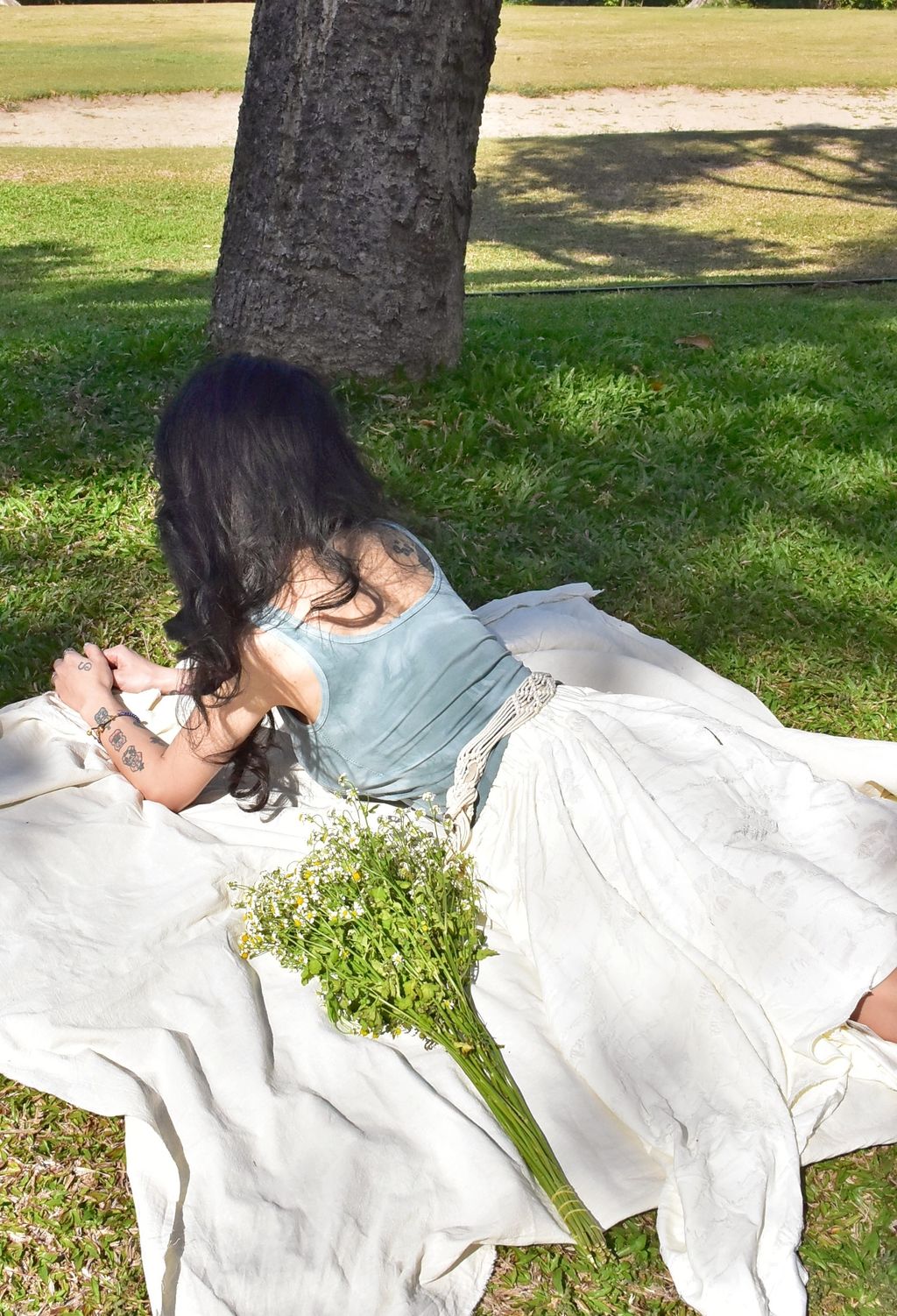 6101B植物紮染｜長款背心bratop｜天空藍-2