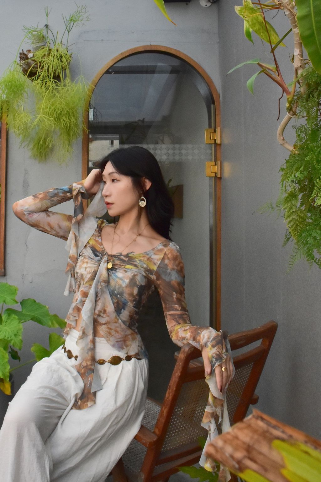 水彩透膚不規則長袖-3