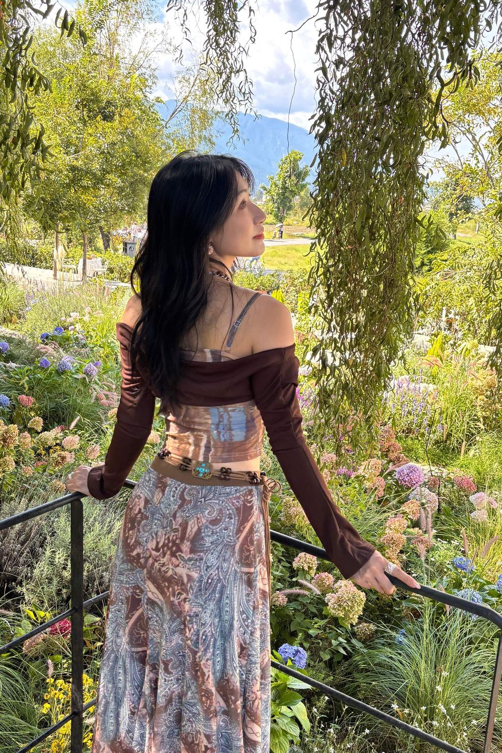 902圖騰蕾絲拼接半裙-4