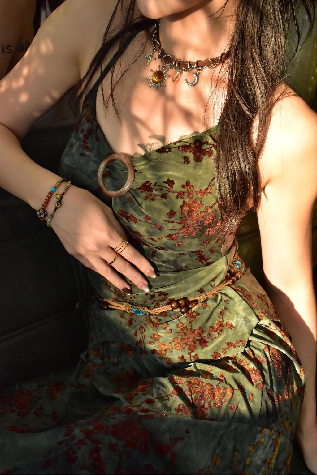 907植絨印花掛脖吊帶-暗夜綠-2