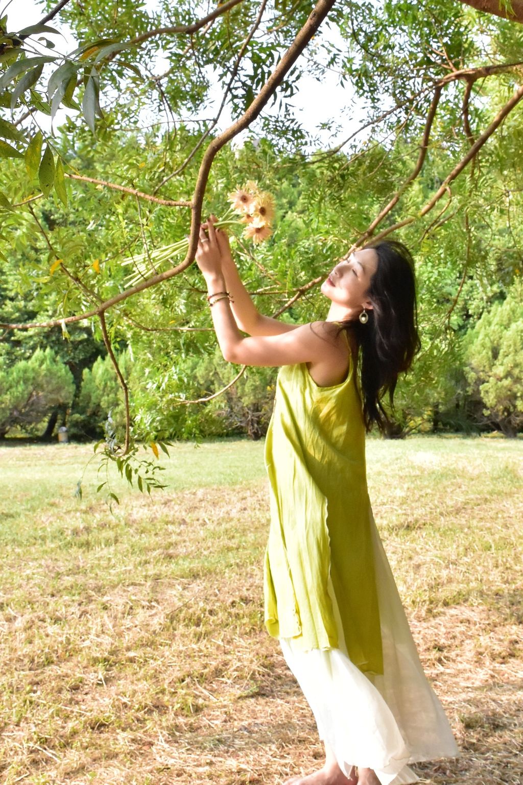 913植物紮染｜仙女下凡吊帶連身裙-精靈綠-2