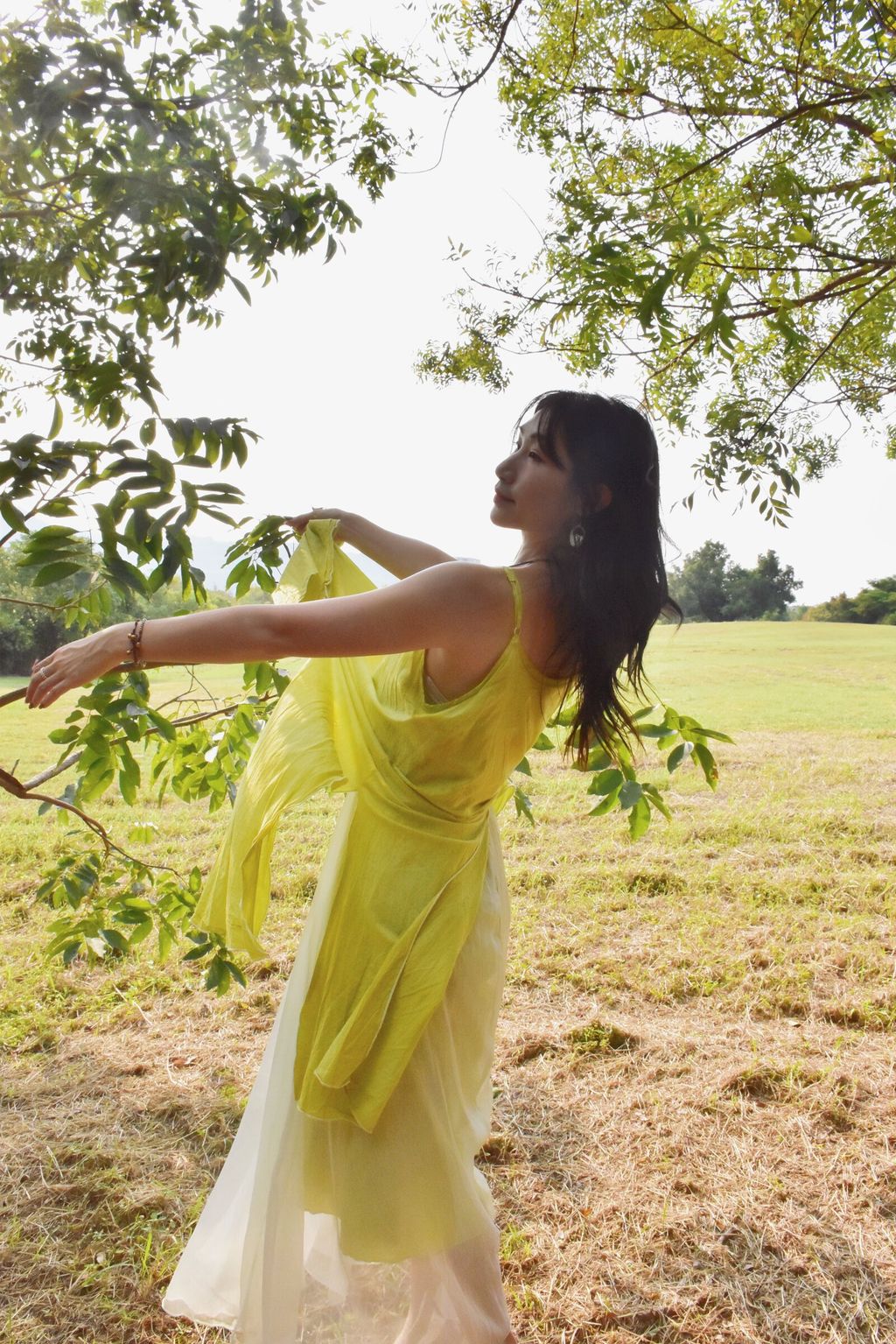 913植物紮染｜仙女下凡吊帶連身裙-精靈綠-1